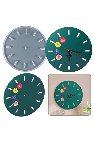 Getshopmini Epoksi Büyük Boy Saat Kalıbı Silikon EM370