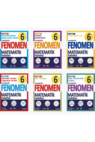 Fenomen Yayıncılık 6.SINIF FENOMEN MATEMATİK FASİKÜL SETİ (1-2-3-4-5-6. SAYILAR) VE ZİHİNDEN PROBLEMLER SETİ