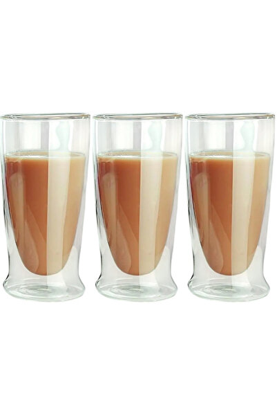 Atlas Mutfak Double Wall Long Glass Cocktail -Soft Drink-Latte Glass 350 ml 3...
