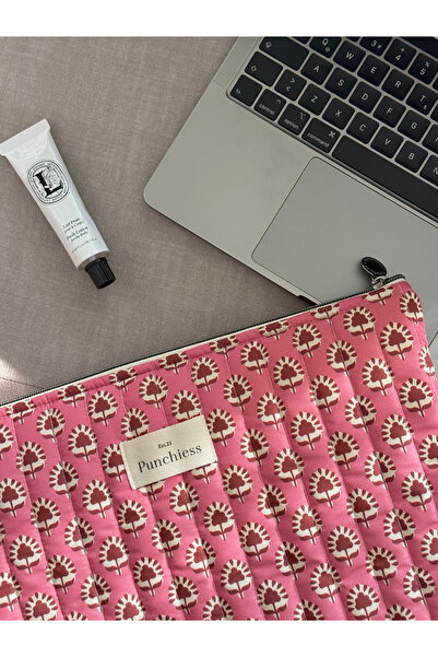 Punchiess حافظة كمبيوتر محمول عرقية باللون العنابي مقاس 13-14 بوصة