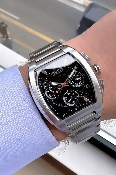 Homies Men's Silver Color Wrist Watch - Steel Band Gift Bracelet Hme2056C1