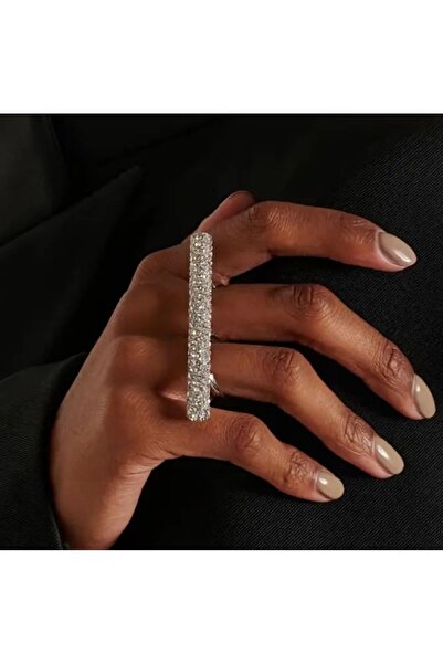 Dgt Luxury حلقة إصبع مزدوجة هندسية قابلة للتعديل