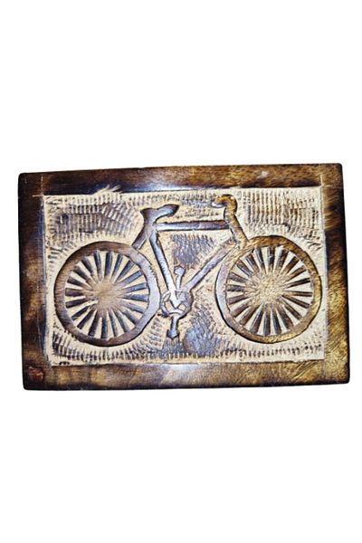 onyyapim Wooden Embroidered Cycling Motif Jewelry Box