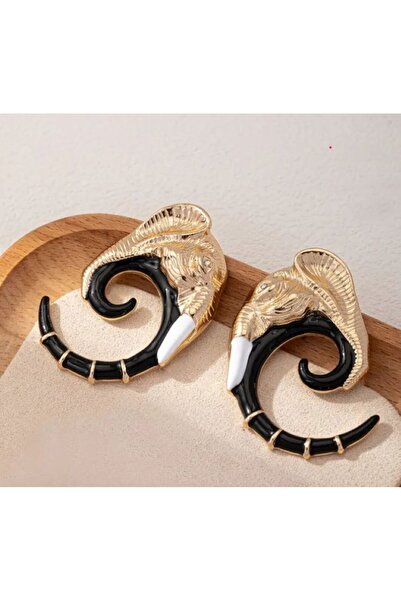 Dgt Luxury 14 K Altın Kaplama Boho Fildişi Detaylı Dikkat Çeken Küpeler