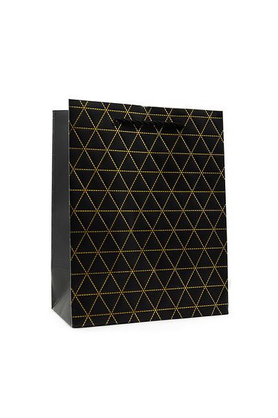 reprodesign 18x23x10 cm Premium Ποιότητα Μαύρη Χάρτινη Τσάντα 2 Τεμάχια