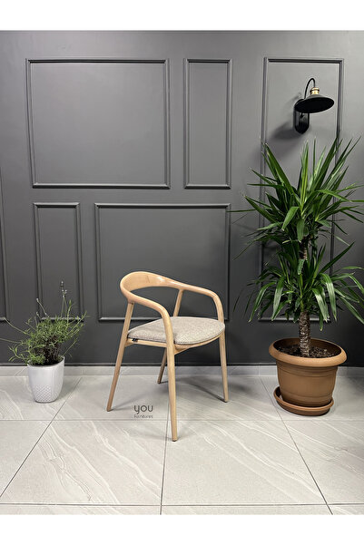 You Furnitures Sandalye - Ahşap Sandalye - Masif Yemek Odası Sandalyesi - Bey...