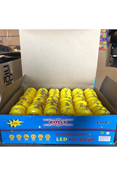 ATAK ışıklı emoji kafa anahtarlık 48 adet okul ve karne hediyesi