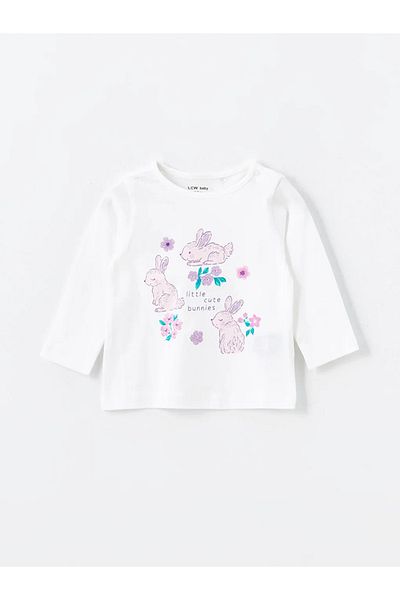 LC Waikiki Lcw Kids White Crew Neck Girls' Sleepwear Suit 2 Pcs