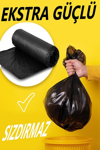 Pc Premium Center Extra Strong Black Thick Jumbo Size Garbage Bag 80X110 Cm, 5 Pack 50 Pieces