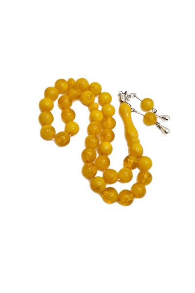Han Ticarethane Mărgele de rugăciune din chihlimbar praf tăiat glob galben