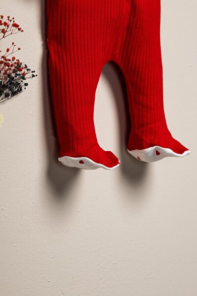 DARYO Organik, %100 Pamuk Fırfırlı Kız Bebek Üçlü Body Takımı - Kalp Baskılı