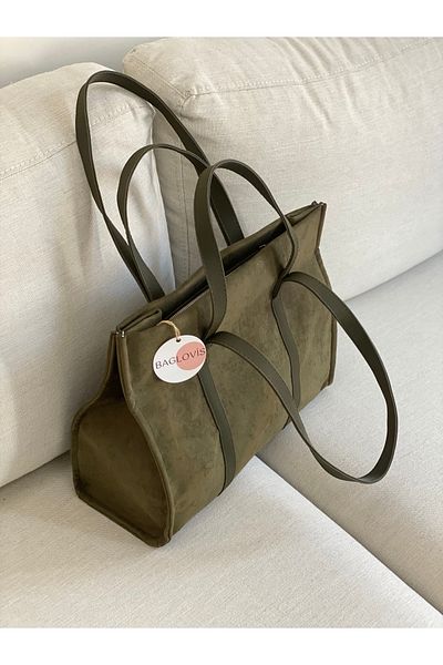 BAGLOVİS Women's Shoulder Bag with Zipper Closure with Magnetic Slimming Side