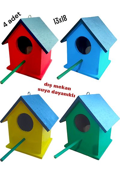 değerli hobi 4 عش طائر خشبي - بيت طائر مقاس 13x18