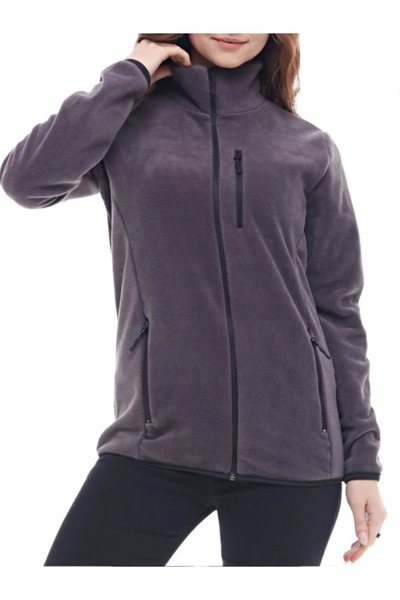 Genel Markalar Kadın Tam Fermuarlı Kalın Outdoor Polar Ceket