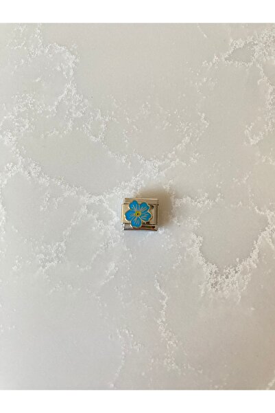 kubotique سحر سوار إيطالي من الفولاذ المقاوم للصدأ بنمط زهرة زرقاء