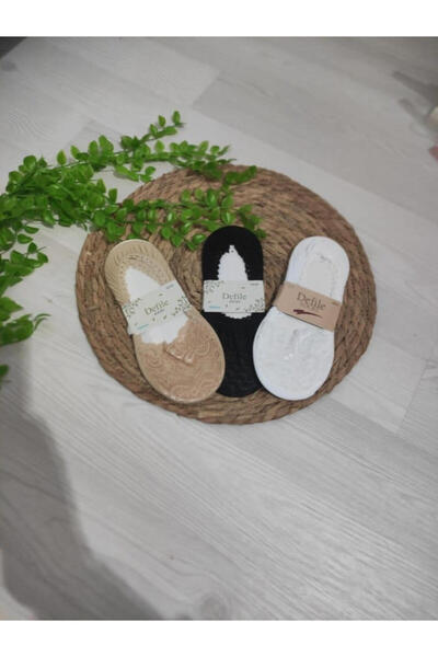 ZARİNA Dantelli  likralı yumuşacık babet çorap ten