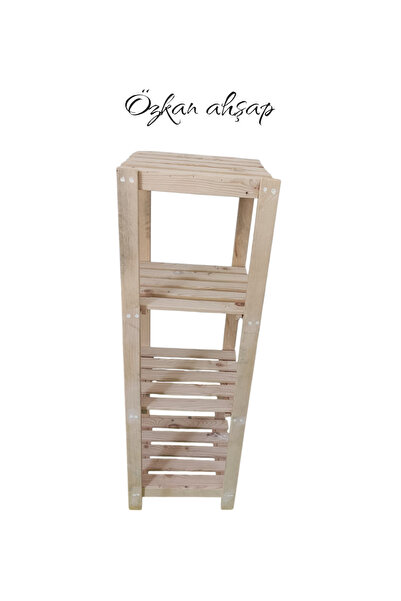 özkan ahşap رف خشبي مزخرف، رف أحذية محمول، حامل زهور، وعاء زهور، منظم للحمام