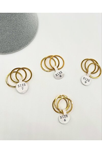 stainless steell Gold kaplama kuyum model 3lü yüzük