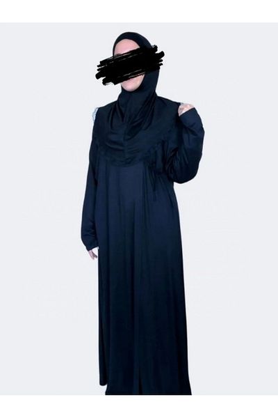 FRESCO SCARFS Φόρεμα προσευχής από βαμβακερή βισκόζη σε μπλε ναυτικό