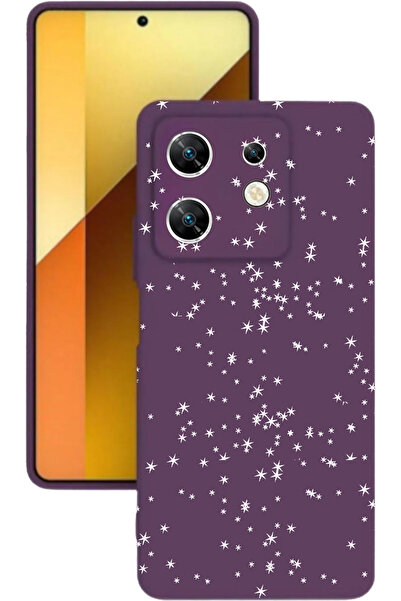 INFINIX ZERO30 (X6731B) Baskılı ve Kamera Korumalı Mor Renk Silikon Kılıf