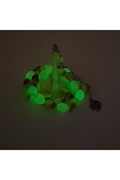 Han Ticarethane مسبحة صلاة على شكل عين القطة تتوهج في الظلام مع قطع بيزي برتق...