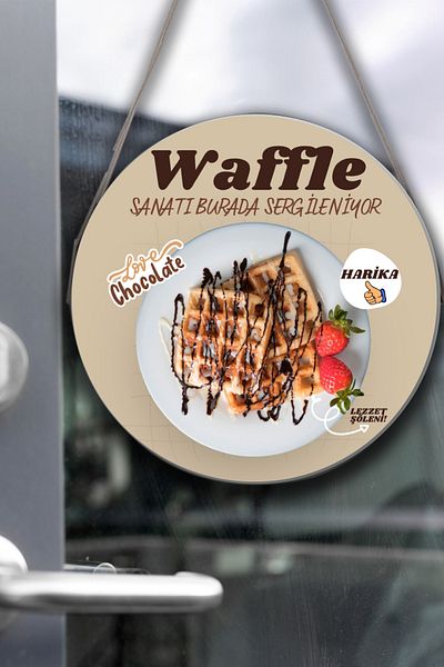 Nod Waffle Hall - Πινακίδα καλωσορίσματος τοίχου, πόρτας και κρεμαστής σανίδας μονής όψης, στολίδι για επιδόρπιο