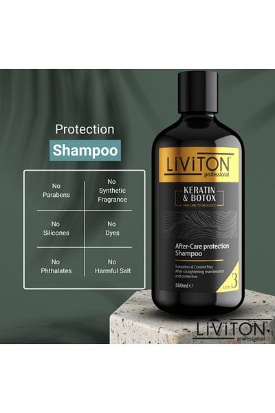 Liviton Professional Level 3 Continuation Shampoo - 500 ml |   Keratin Care and Purifying Effect for All Hair Types