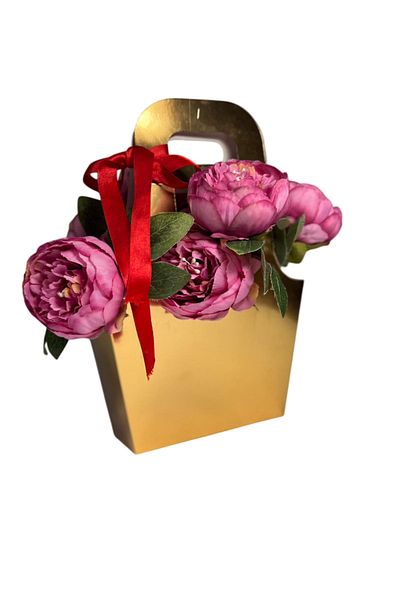 weloveis ''Flower Box''-Flower Bouquet Box Gold Color-22X38.5Cm-1Pcs