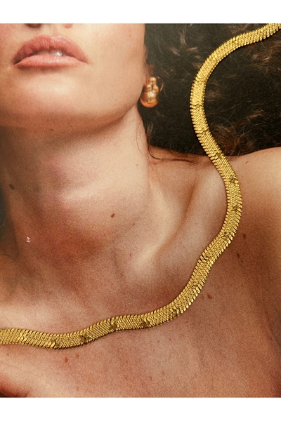 Pinery Jewels قلادة ذهبية نسائية من الفولاذ المقاوم للتشويه مع نجوم سلسلة إيطالية