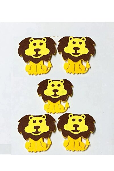 Panowill Design Keçe Aslan Figür 6 cm Ölçü Süsleme Ürünleri -5 Adet