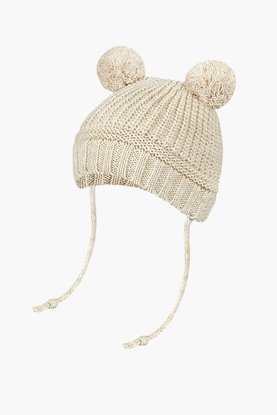 Little Jom 2 Pcs Pompom Knitwear Cap and Beanie for Baby 0-18 Months
