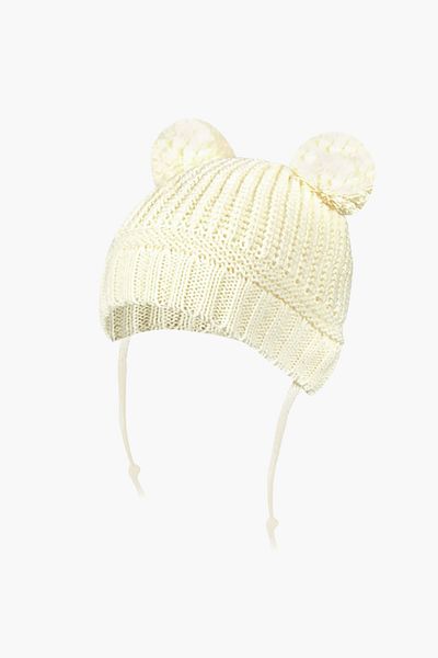 Little Jom 2 Pcs Pompom Knitwear Cap and Beanie for Baby 0-18 Months