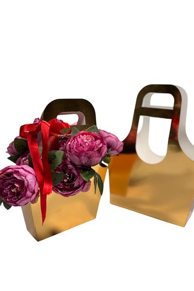 weloveis ''Flower Box''-Flower Bouquet Box Gold Color-22X38.5Cm-1Pcs