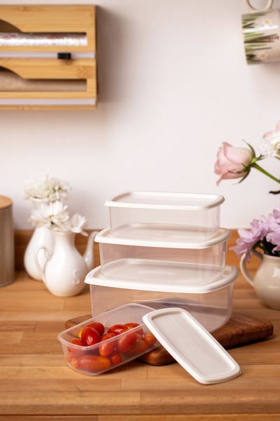 NY HOME White Set of 4 Storage Containers