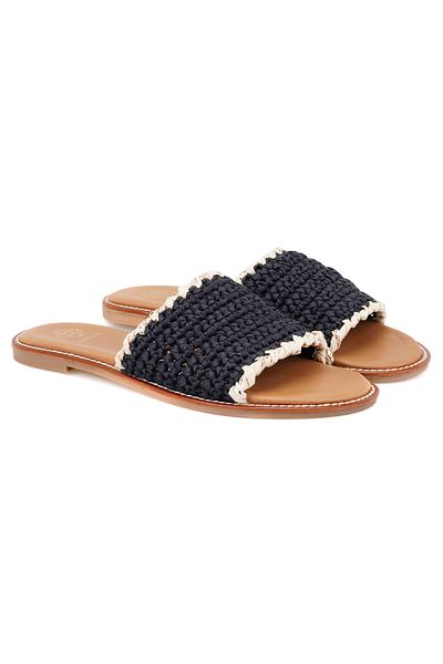 Desa Women's Black Braided Slippers