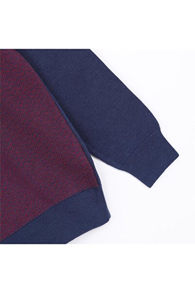 Dio Rise Erkek Şardonsuz Uzun Kol İnce Polo Yaka Sweatshirt - 180813 - Marine - Bordo