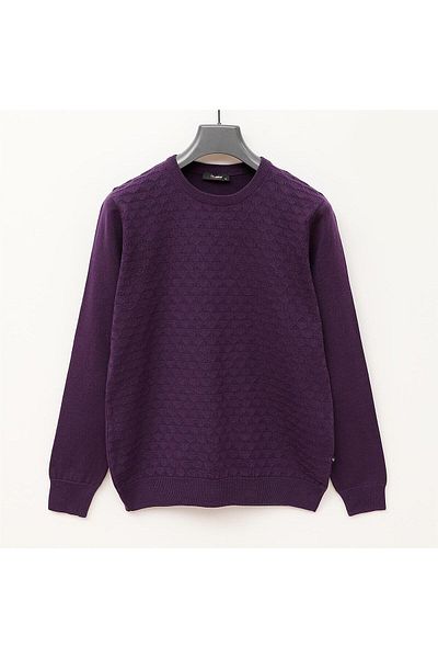 Dio Rise Men's Raffless Long Sleeve Slim Sweatshirt - 180970   - Plum