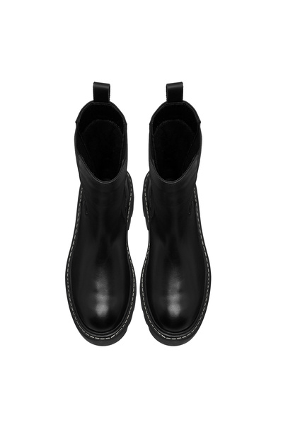 Desa Aleta Siyah Kadın Yandan Lastikli Deri Chelsea Bot