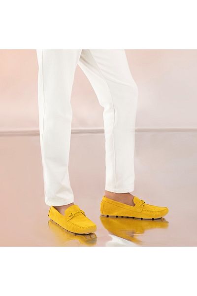 Desa Ανδρικά δερμάτινα παπούτσια Kaiya Yellow Casual Suede