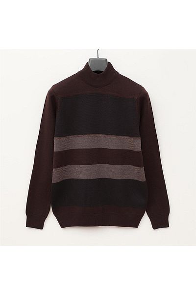 Dio Rise Men's Raffless Long Sleeve Slim Crew Neck Sweatshirt - 180981   - Brown
