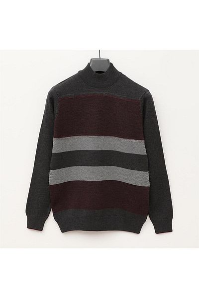 Dio Rise Men's Raffless Long Sleeve Slim Crew Neck Sweatshirt - 180981   - Anthracite