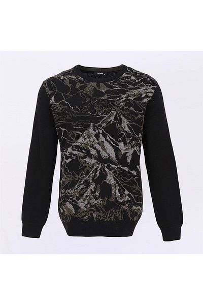 Dio Rise Men's Raffless Long Sleeve Slim Crew Neck Sweatshirt - 180978   - Black