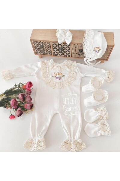 BEYCEY TASARIM TULUM TAKIMI PAMUK DANTEL SET