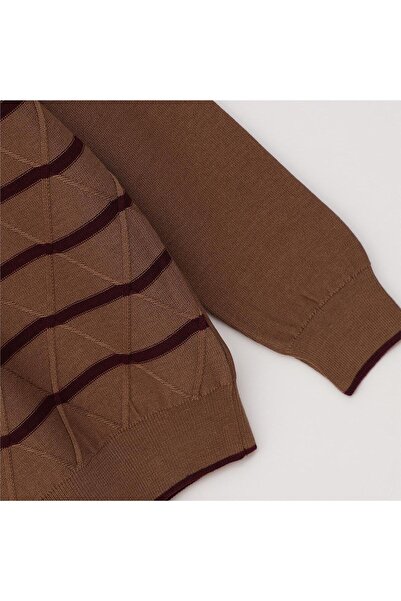 Dio Rise Мъжка блуза с дълъг ръкав и тясна кройка Fisherman - 189232 - Земя