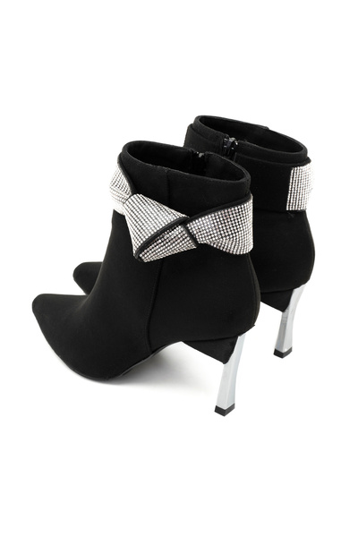 Desa Adrian Siyah Kadın Taşlı Topuklu Bot