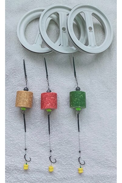 LittoCollection 3 Adet Kasnak'Lı 100 Metre Misine'Li Çift Sarı Esp Mısır'Lı S...