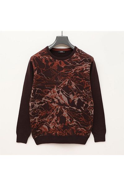Dio Rise Men's Raffless Long Sleeve Slim Crew Neck Sweatshirt - 180978   - Brown