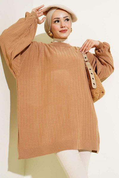 STİLZERAFET Cold Knitwear 90 cm Tunic - Soft and High Quality, Loose Sweater, Suitable for 38-48