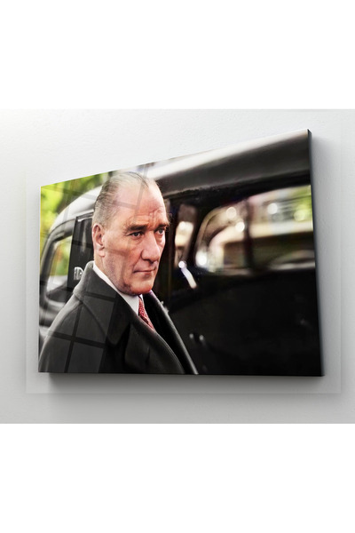 BV DEKOR Γυάλινη ζωγραφική τοίχου Ατατούρκ, Εκτύπωση σε σκληρυμένο γυαλί, Μον...