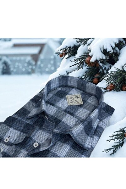 EREN STYLE Cămașă de iarnă pentru bărbați pentru lemne (forma obișnuită)